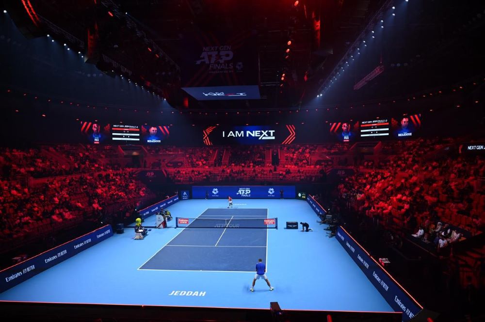 The 2024 Next Gen ATP Finals, presented by the Public Investment Fund, will take place on hard indoor courts at King Abdullah Sports City from Dec. 18-22. (Supplied)