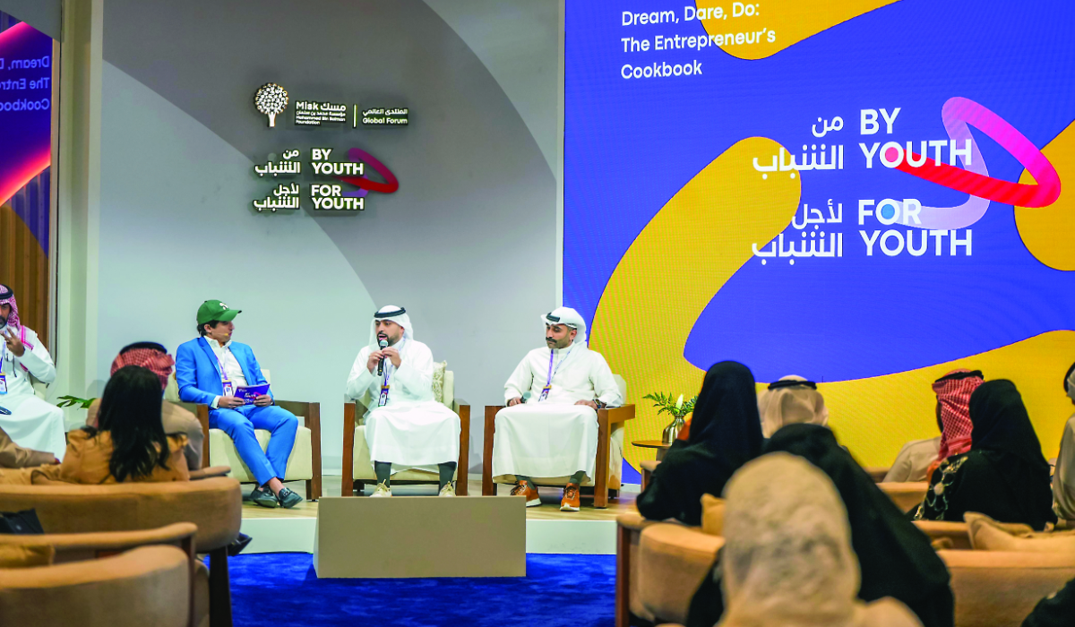 On the second day of Misk global Forum the panel discussion ‘dream, do, dare: the entrepreneur’s cookbook’ featured CEO of Prepline Essa Behbehani and co-founder of Mushtari Abdullah Al-Saleem. (AN photos by Huda Bashatah)