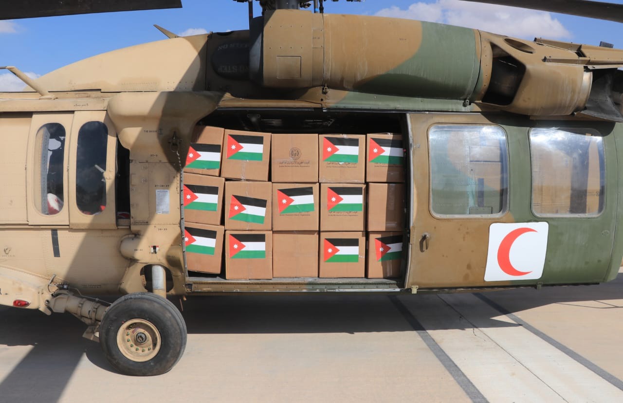 The Jordanian helicopters were able to land the aid inside Gaza for the first time since the conflict started. (Petra)