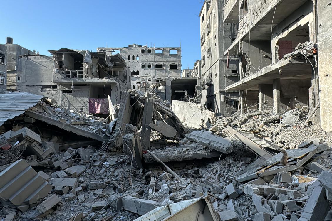Above, destruction in Beit Lahia in the northern Gaza Strip on Nov. 21, 2024, after an Israeli strike. (AFP)