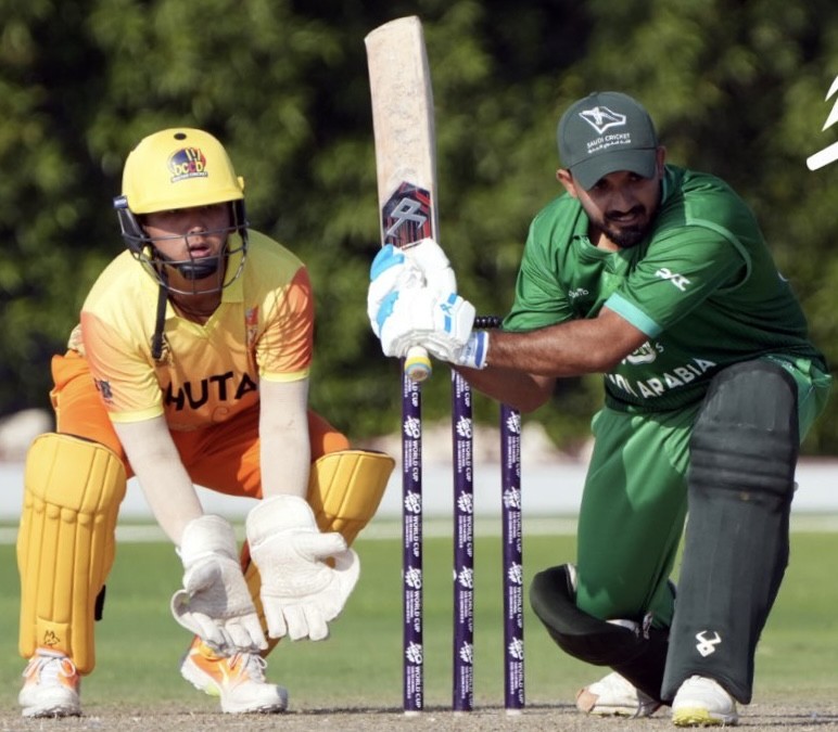 Saudi Arabia were dominant in all fronts as they overcame Bhutan’s challenge by huge margin of 85 runs. (Qatar Cricket Association photo)