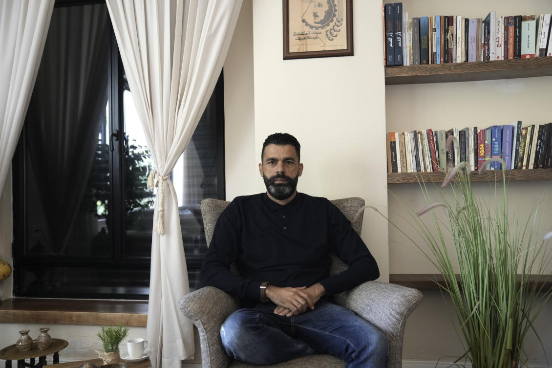 Ahmed Khalefa, a Palestinian citizen of Israel, was charged with incitement to terrorism for demonstrating against the war in Gaza. (AP)