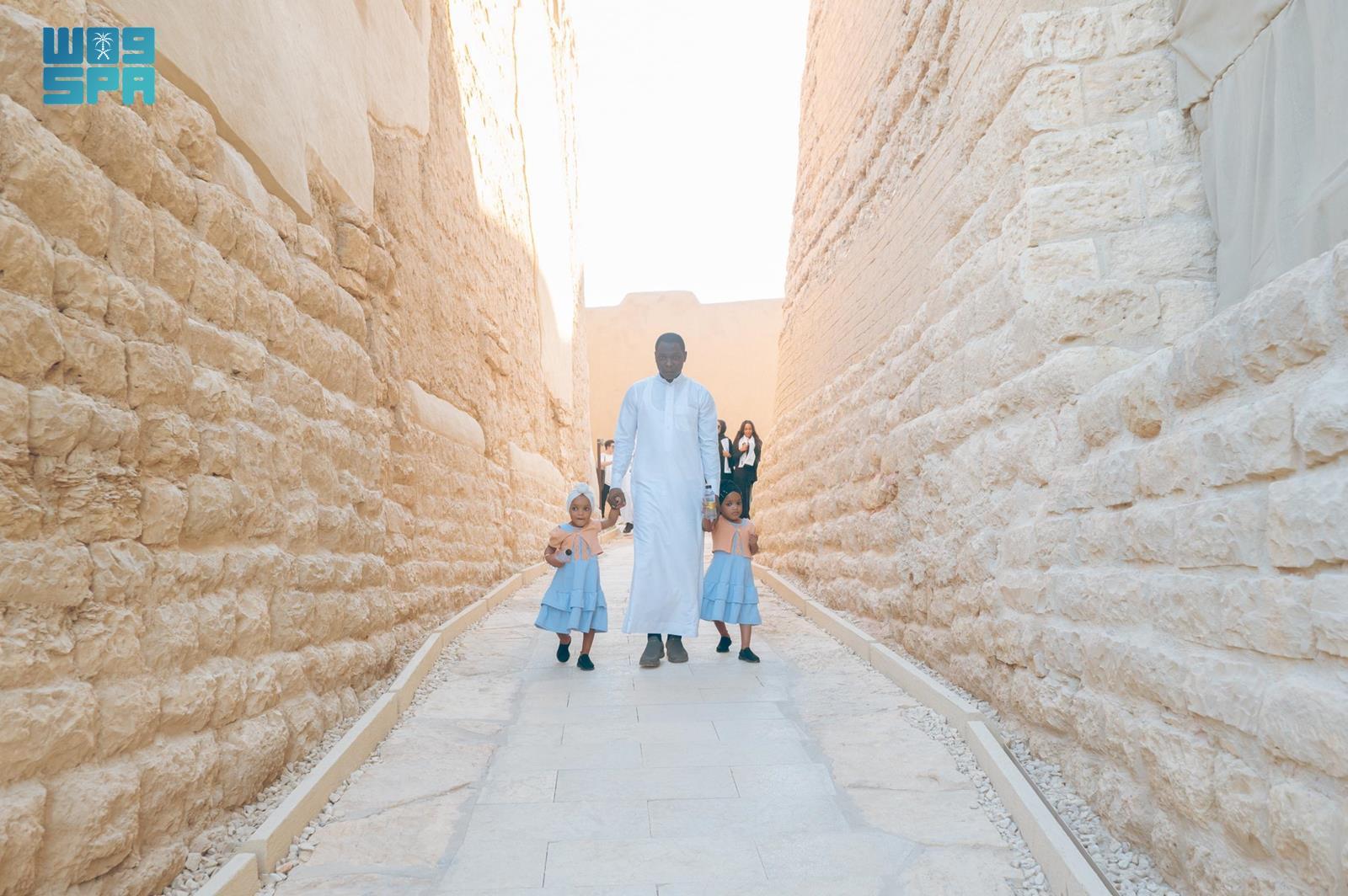 The twins and their families also toured the historic At-Turaif district, a UNESCO World Heritage Site. (SPA)