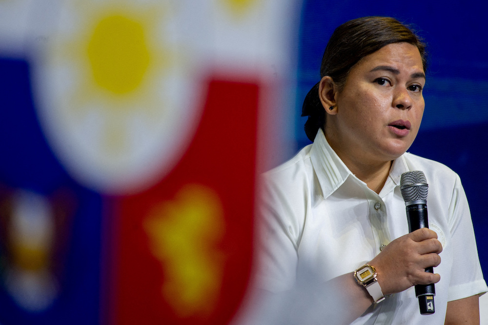 Philippine Vice President Sara Duterte said that she herself was the subject of an assassination plot. (Reuters)
