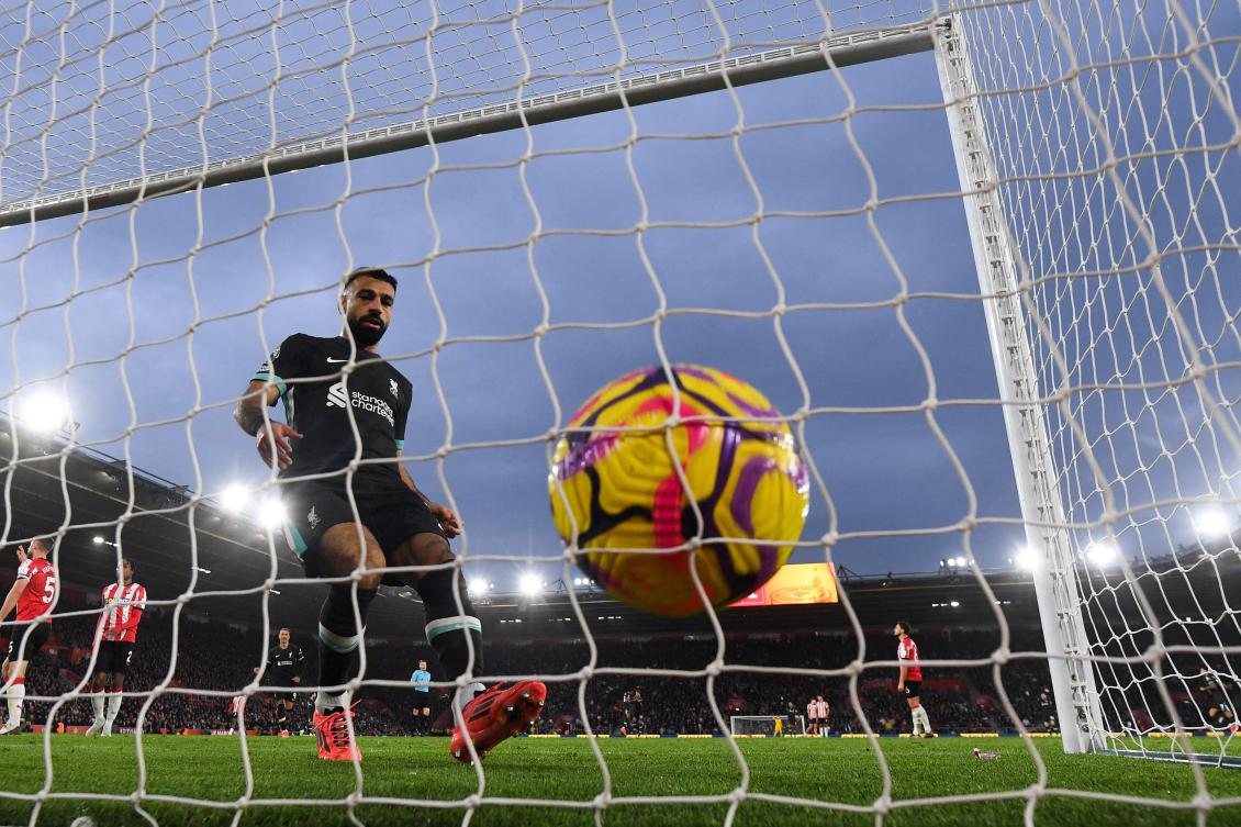 Mohamed Salah scored two goals in Liverpool’s 3-2 win over Southampton on Sunday. (AFP)