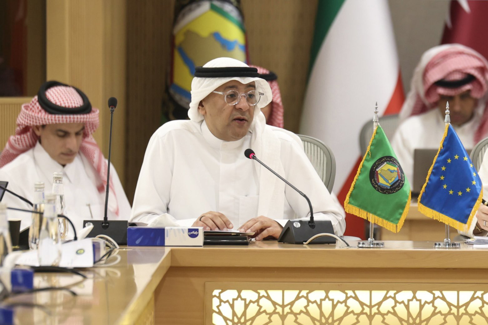 The EU and the GCC held a political dialogue session, co-chaired by Ambassador Delphine Pronk and Jasem Albudaiwi, secretary-general of the GCC. (X/@GCCSG)