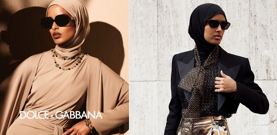 Rawdah Mohamed promotes Dolce & Gabbana eyewear campaign