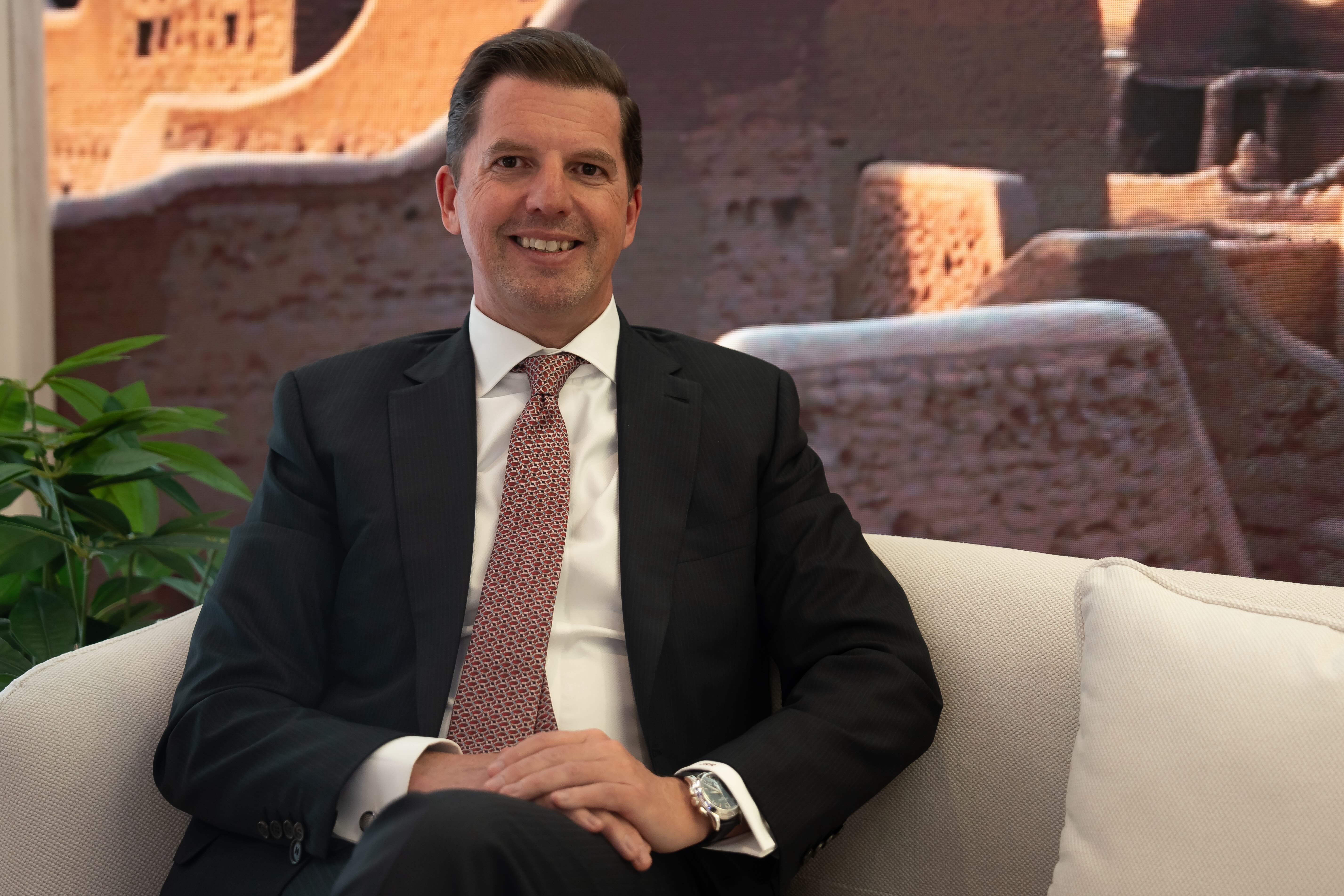 Diriyah Co. Chief Investment Officer Jonathan Robinson during an interview with Arab News.