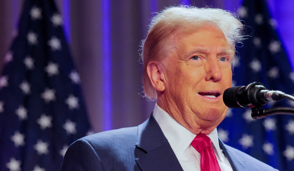 U.S. President-elect Donald Trump speaks as he meets with House Republicans on Capitol Hill in Washington, U.S., November 13, 2024. (REUTERS)