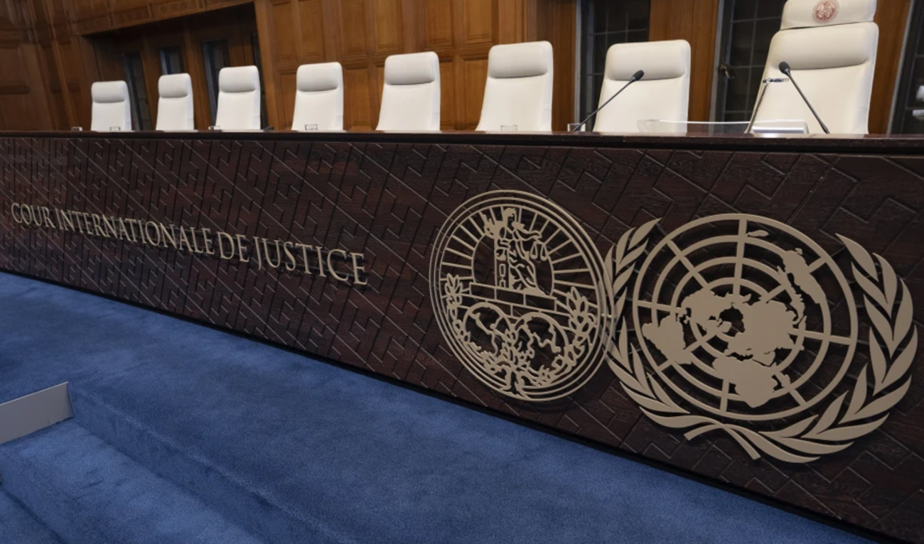 This file photo, taken on May 23, 2024, shows seats of the judges at the International Court of Justice, or World Court, in The Hague, Netherlands. (AP/File)