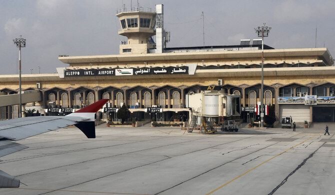A picture taken on February 19, 2020, shows a view of the airport in the northern Syrian city of Aleppo upon the relaunch of commercial flights. (AFP/File)
