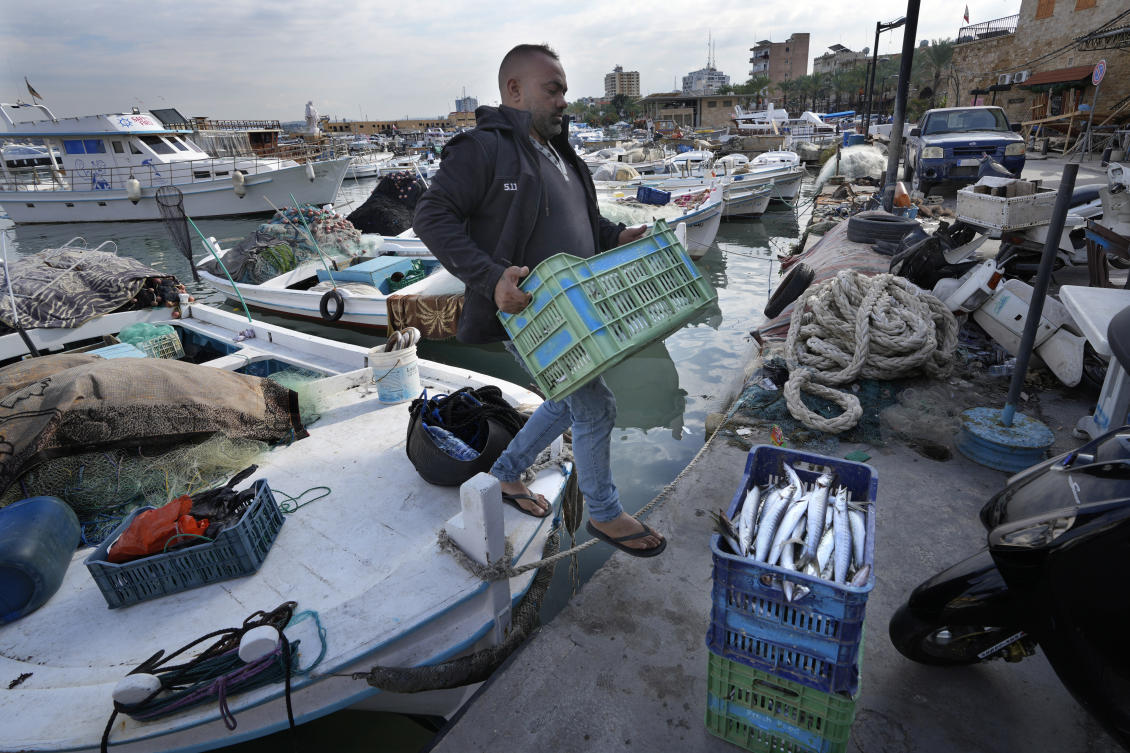 Most of the 700 fishers who work on the 270 boats at the Tyre port have not sailed out of concern since the Israeli army in October barred any boats from an area 50 kilometers from the order. (AP)