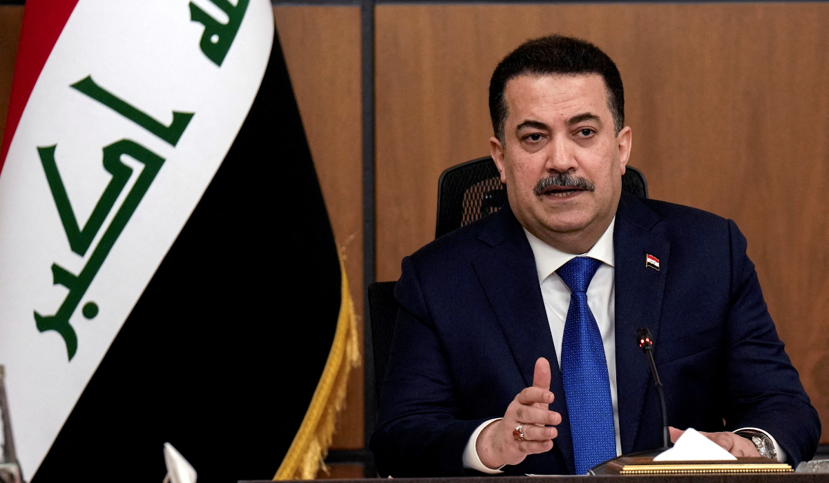 Iraqi Prime Minister Mohammed Shia al-Sudani attends the first session of negotiations between Iraq and the United States to wind down the International Coalition mission in Baghdad, Iraq, January 27, 2024. (REUTERS)