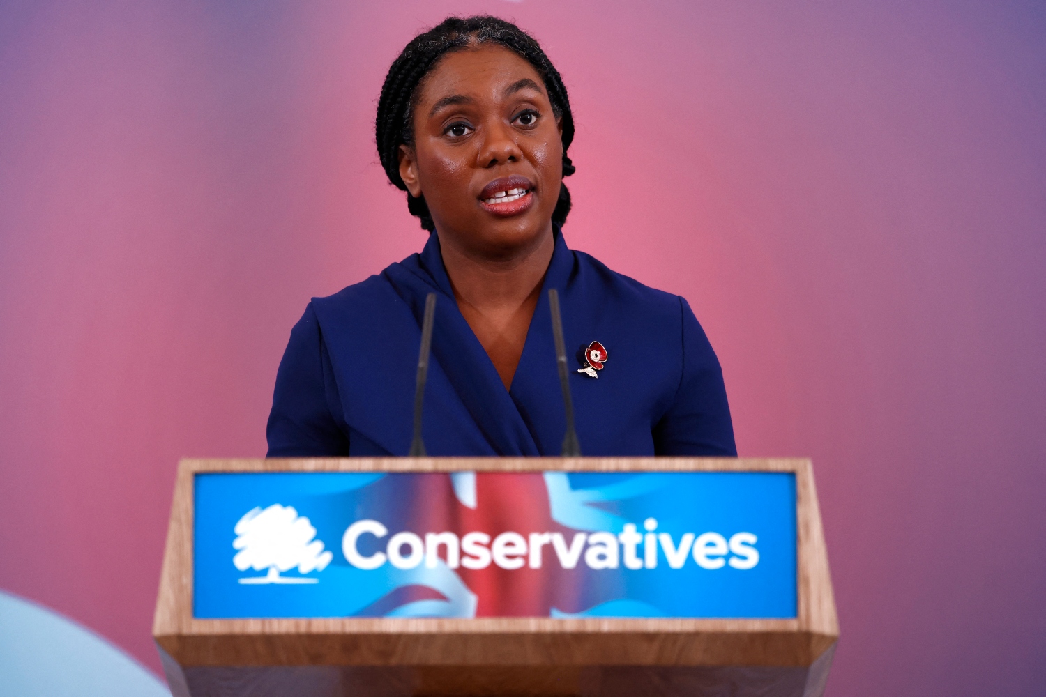 Kemi Badenoch speaks after being announced as the new leader of Britain’s main opposition Conservative Party (File/AFP)