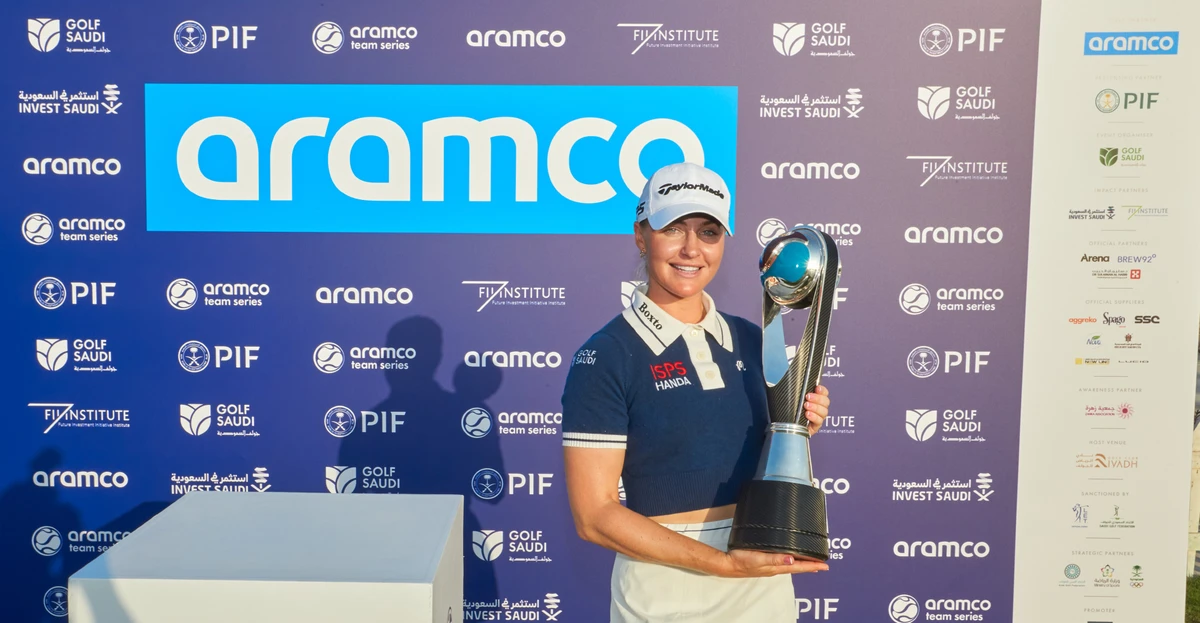 England’s Charley Hull stormed to victory at the Aramco Team Series in Riyadh on Saturday, closing with a 66 to secure her first tournament win since 2022. (Supplied/LET)