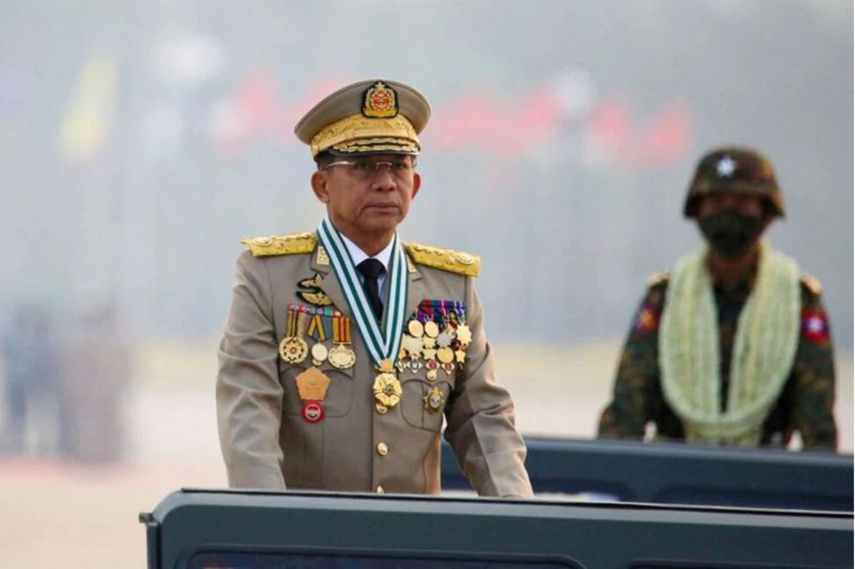 Myanmar junta leader Min Aung Hlaing will attend summits of the Greater Mekong Subregion and the Ayeyawady-Chao Phraya-Mekong Economic Cooperation Strategy (ACMECS) and join a meeting with Cambodia, Laos and Vietnam. (File/Reuters)