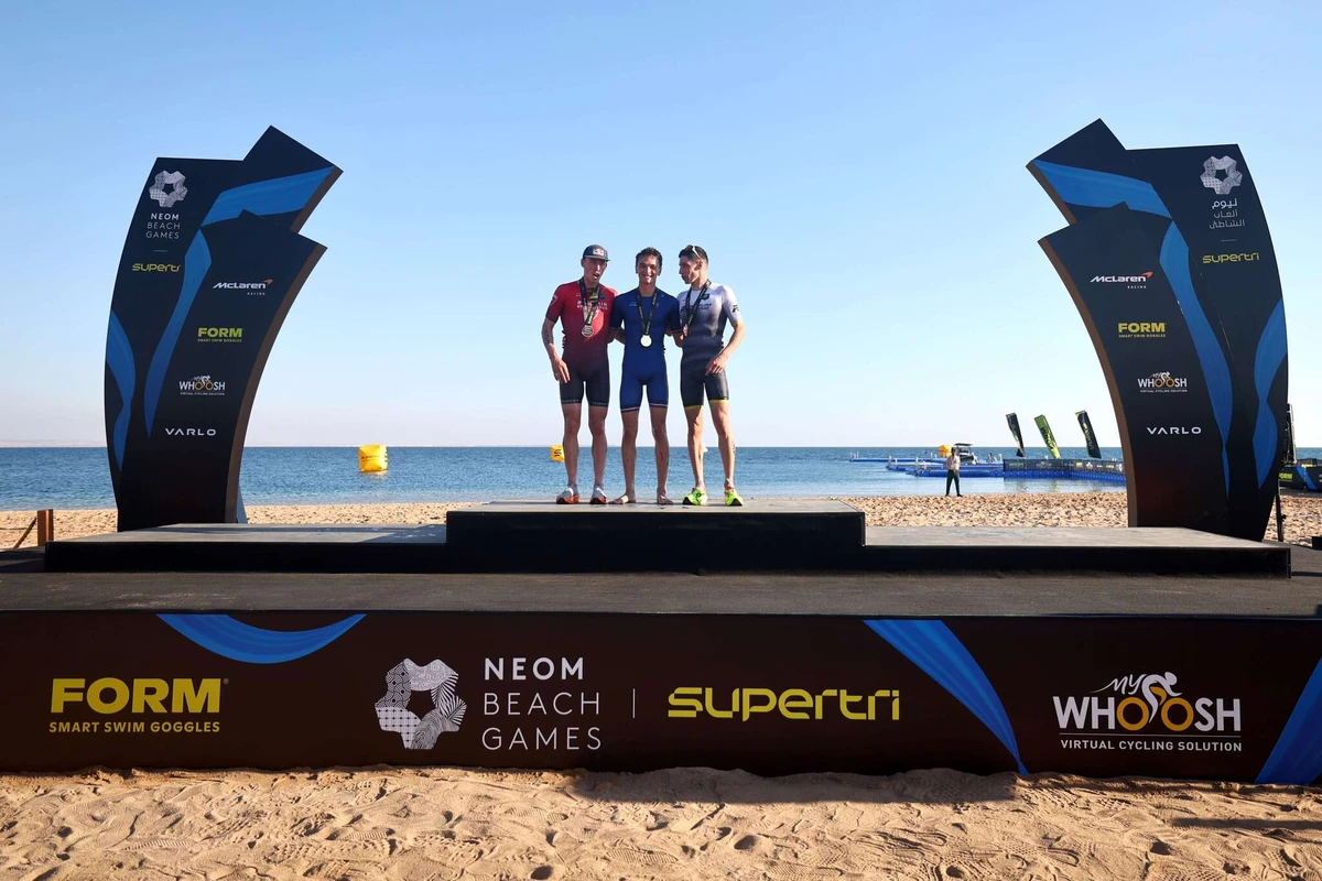 The NEOM Beach Games launched its third edition on Sunday with the much-anticipated Supertri NEOM event, which drew 1,000 international triathletes, coaches, and team officials. (Supplied/NEOM Games/Supertri)