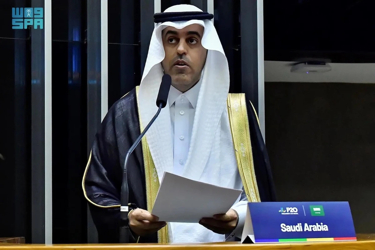 Mishaal bin Fahm Al-Sulami, deputy speaker of Saudi Arabia’s Shoura Council, took part in the 10th Summit of G20 Parliamentary Speakers held in Brazil. (SPA)