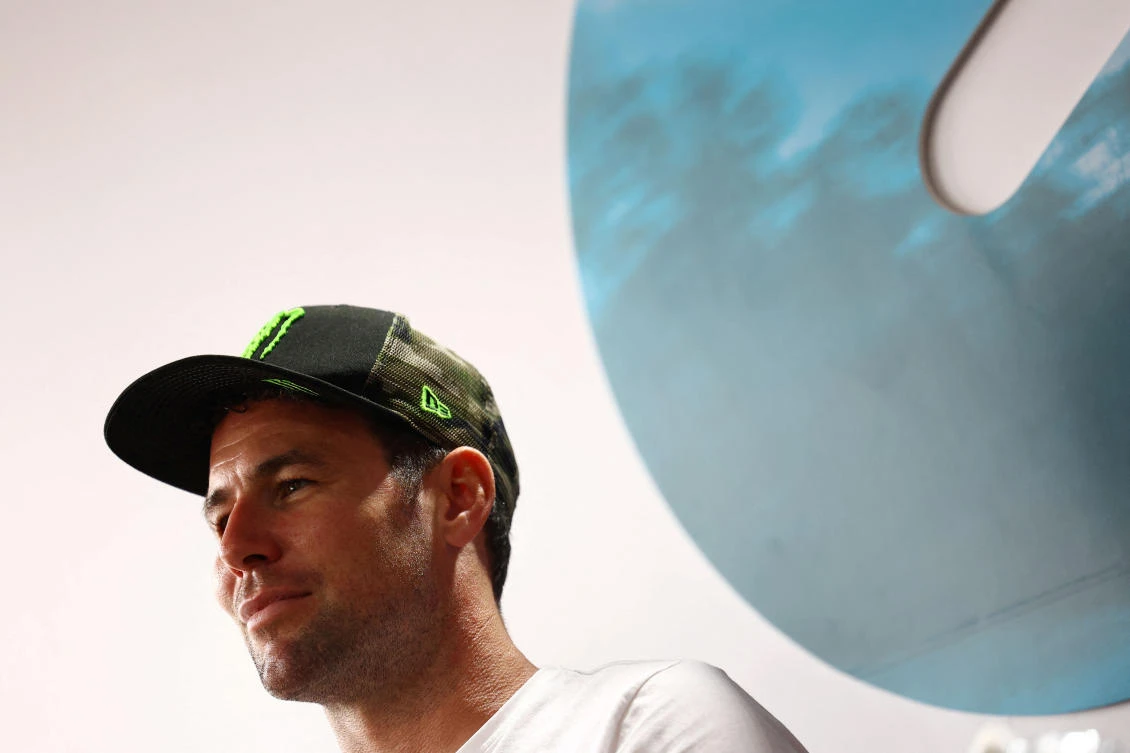 Astana Qazaqstan Team’s Mark Cavendish during the media day at Tour de France Singapore Criterium, Singapore, on Nov. 9, 2024. (Reuters)
