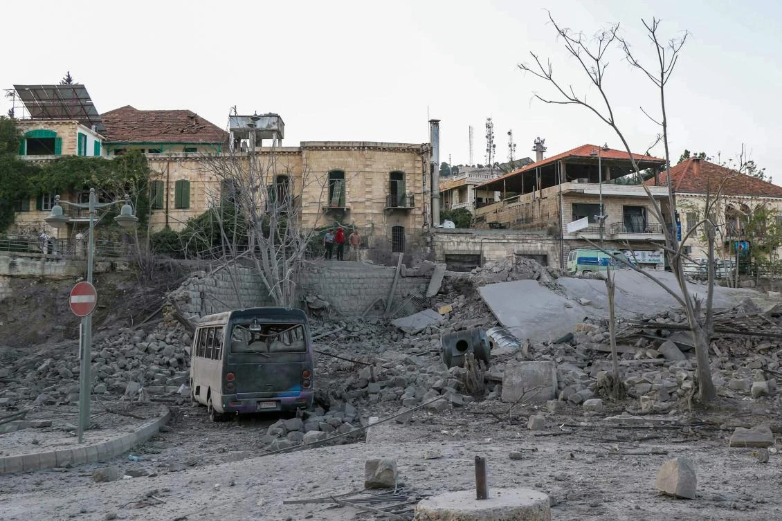 This picture shows the destruction at the site of an Israeli airstrike that targeted the Baalbek in Lebanon’s eastern Bekaa Valley, on Nov. 7 2024. (AFP)
