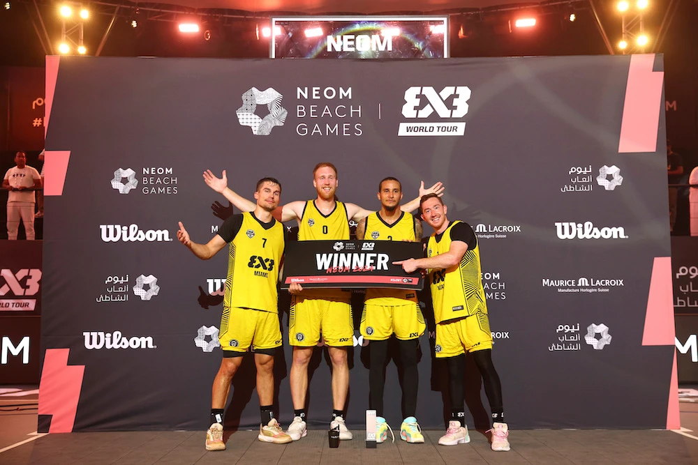 Team Miami triumph in the men’s tournament of the FIBA 3x3 World Tour. (Supplied)