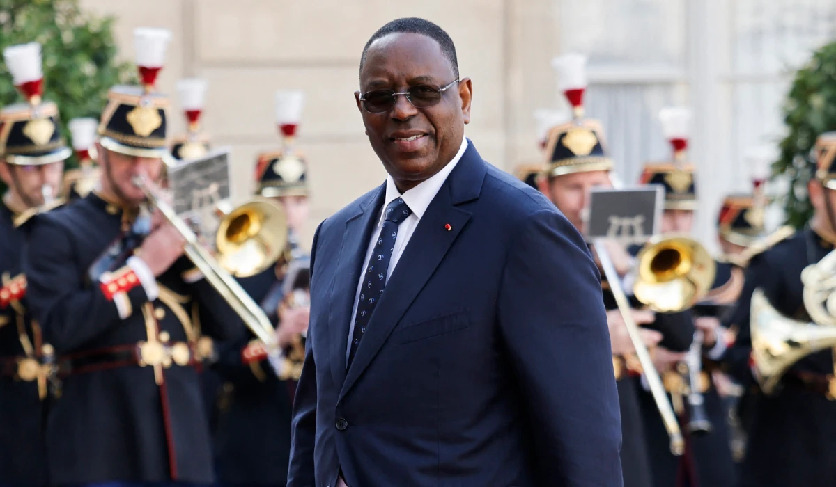 Former Senegalese President Macky Sall arrives to attend an official state dinner as part of US President's state visit to France, at the Presidential Elysee Palace in Paris on June 8, 2024. (AFP)