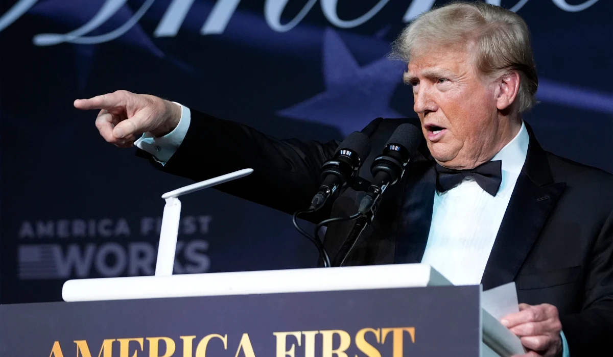 President-elect Donald Trump speaks during an America First Policy Institute gala at his Mar-a-Lago estate, Thursday, Nov. 14, 2024, in Palm Beach, Fla. (AP)