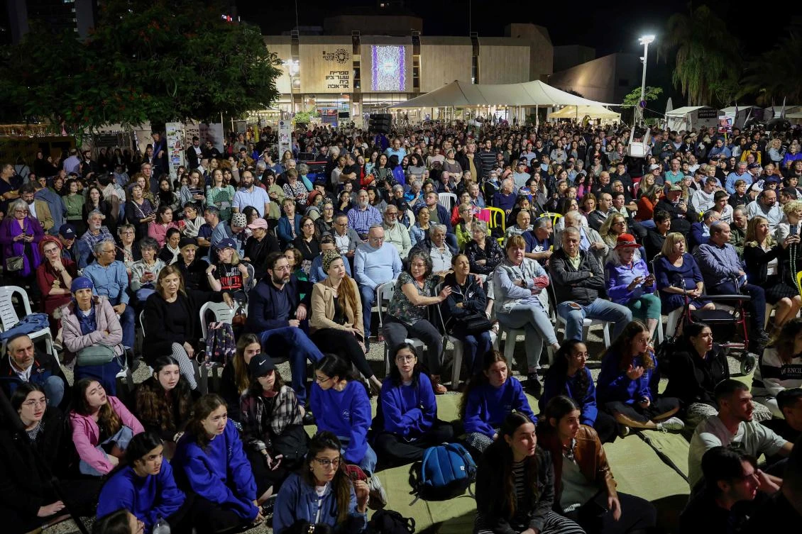 Relatives of Israeli hostages held by Hamas share their stories with people from all over the country — religious and secular — as they put ideological differences aside, united in their demand for the hostages’ release during a gathering at Hostages Square in Tel Aviv on November 5, 2024. (AFP)