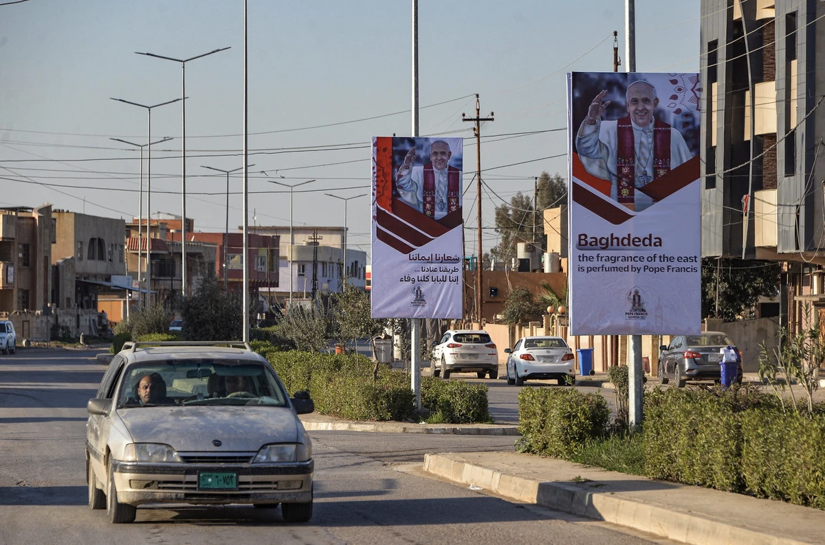 Roadside in Nineveh province, some 30 kilometres from Mosul on February 24, 2021. (AFP)