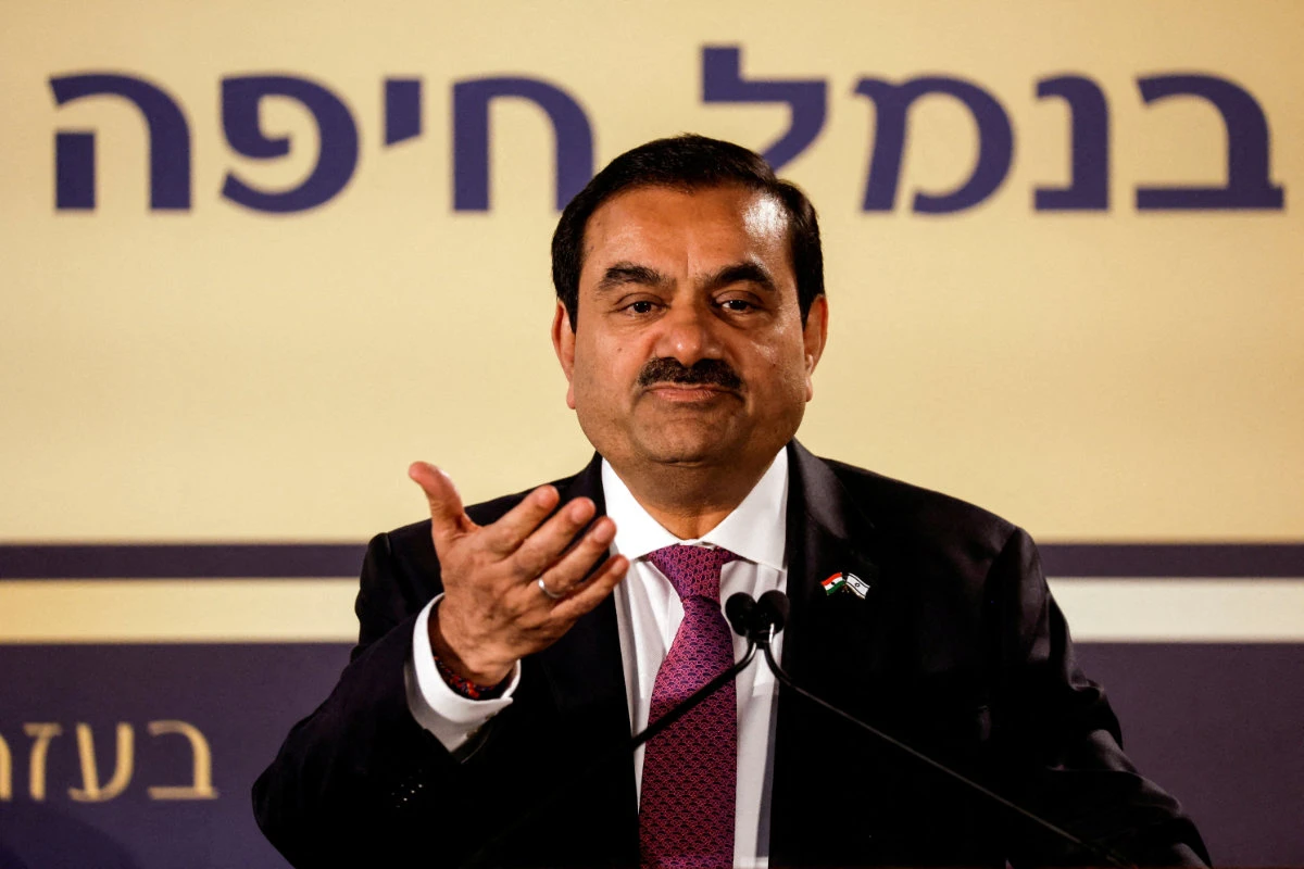 Indian billionaire Gautam Adani speaks during an inauguration ceremony after the Adani Group completed the purchase of Haifa Port in Israel on Jan. 31, 2023.(REUTERS/File Photo)
