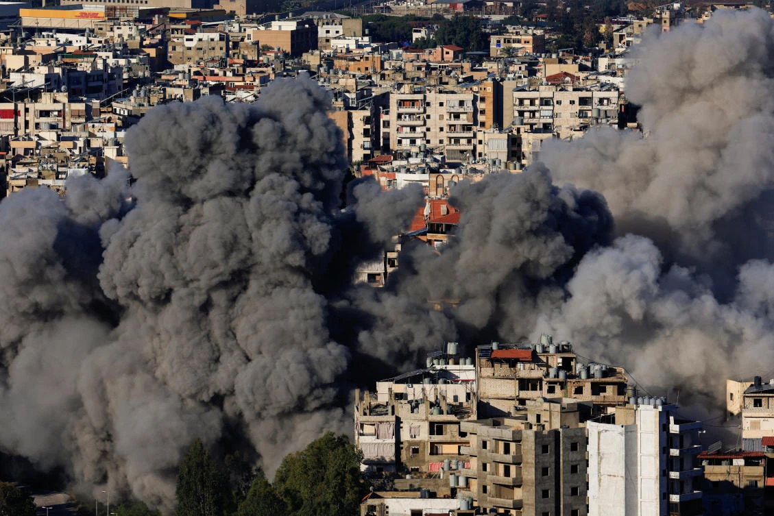 Smoke billows over Beirut’s southern suburbs after an Israeli strike as seen from Baabda, Lebanon on Nov. 22, 2024. (Reuters)