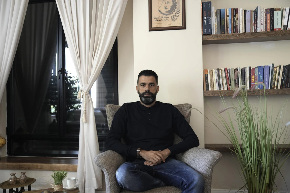 Ahmed Khalefa, a Palestinian citizen of Israel, was charged with incitement to terrorism for demonstrating against the war in Gaza. (AP)