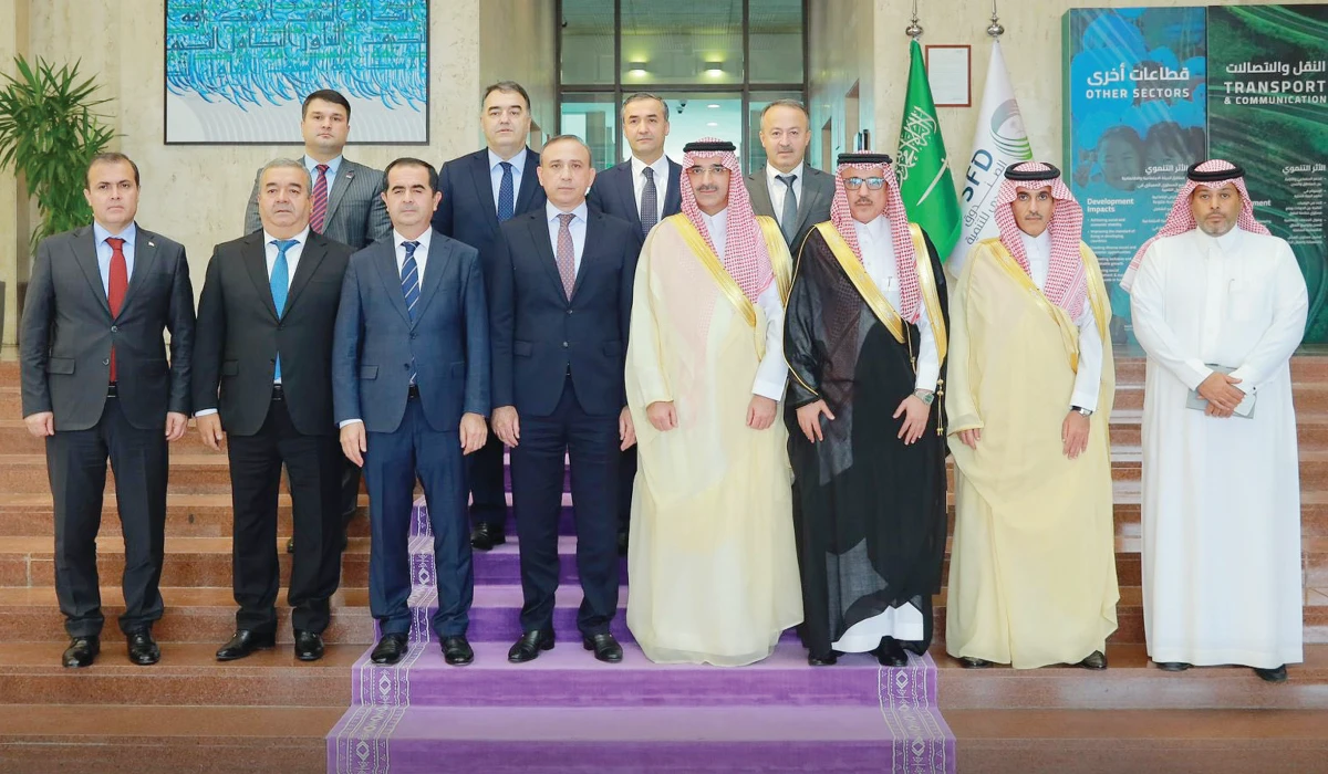 Sultan Al-Marshad receives Hokim Kholiqzoda and his accompanying delegation in Riyadh. (Supplied)
