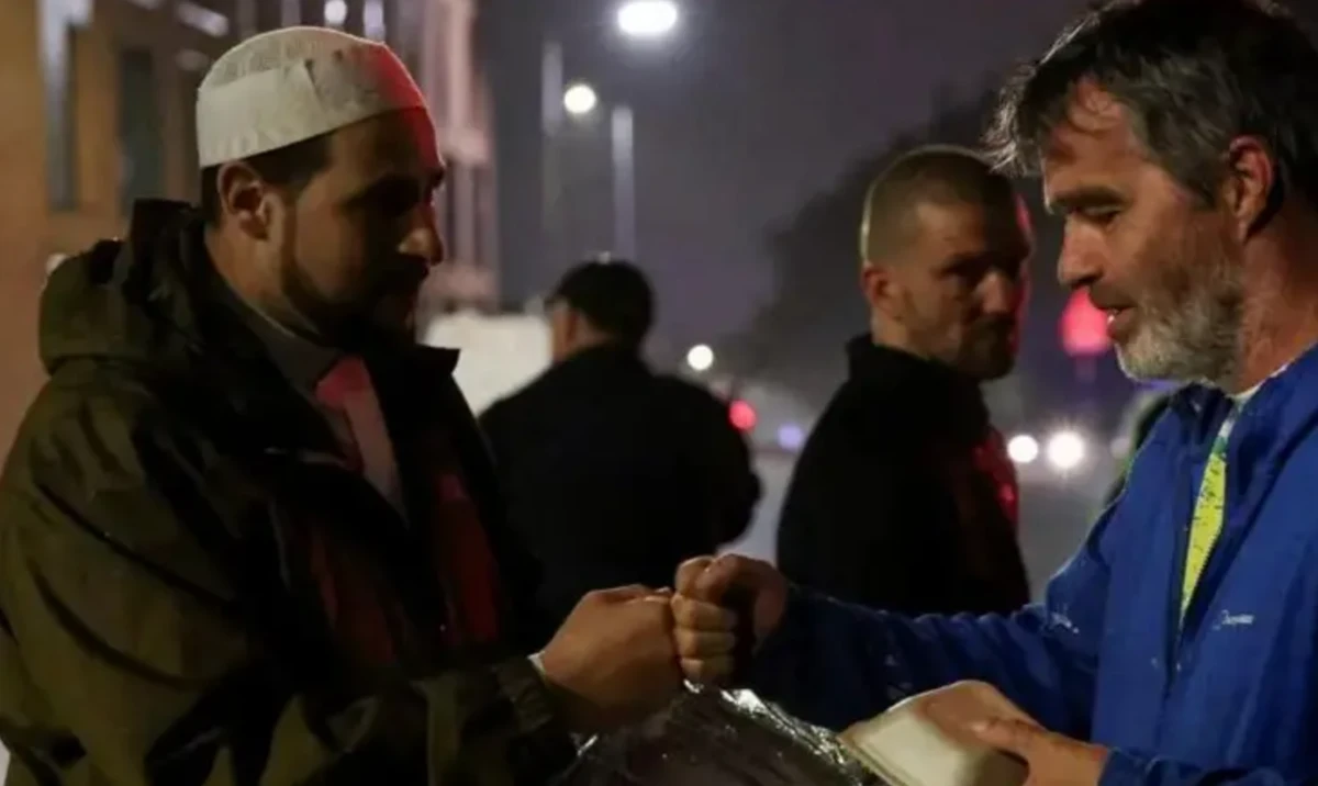 Imam Adam Kelwick described how he approached protesters outside the mosque once tensions had eased, offering food, handshakes, and conversations. (Reuters/File Photo)
