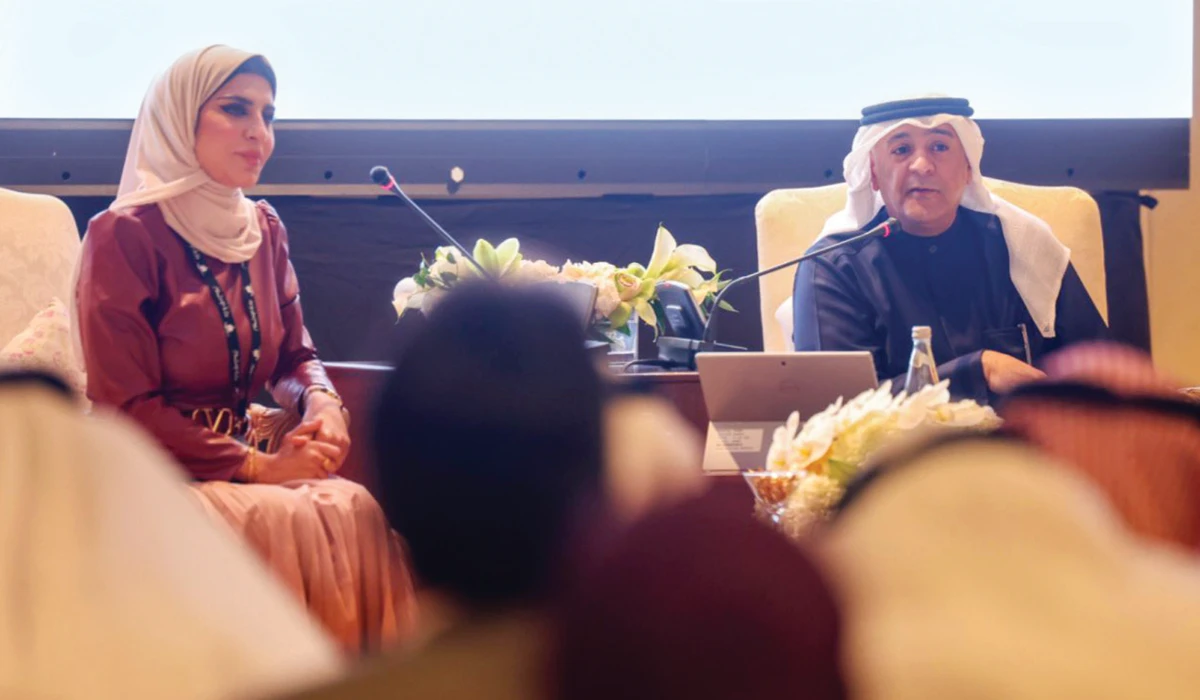 Jasem Albudaiwi at a press conference in Kuwait. (Supplied)