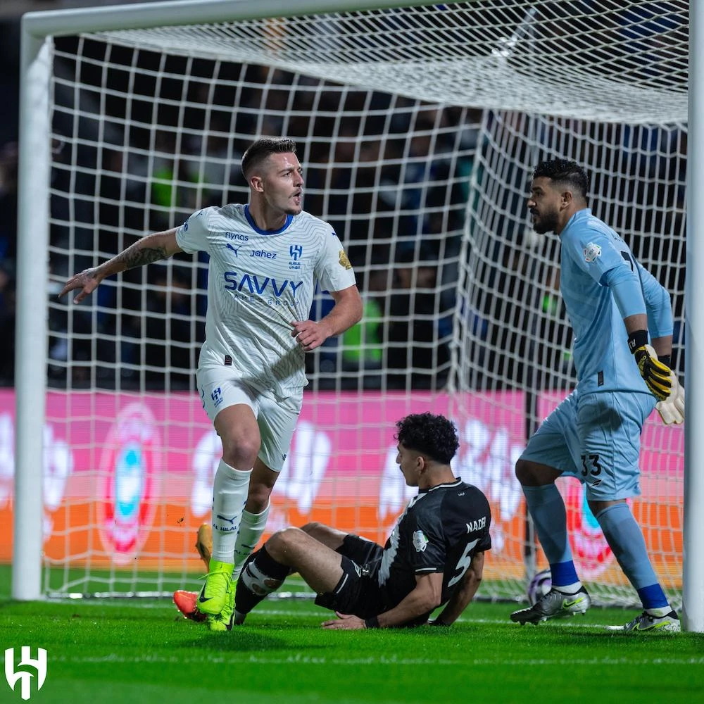 Sergej Milinkovic-Savic was the hero as Al-Hilal came from behind to win 2-1 at Al-Shabab on Saturday. (X/@AlHilal_FC)