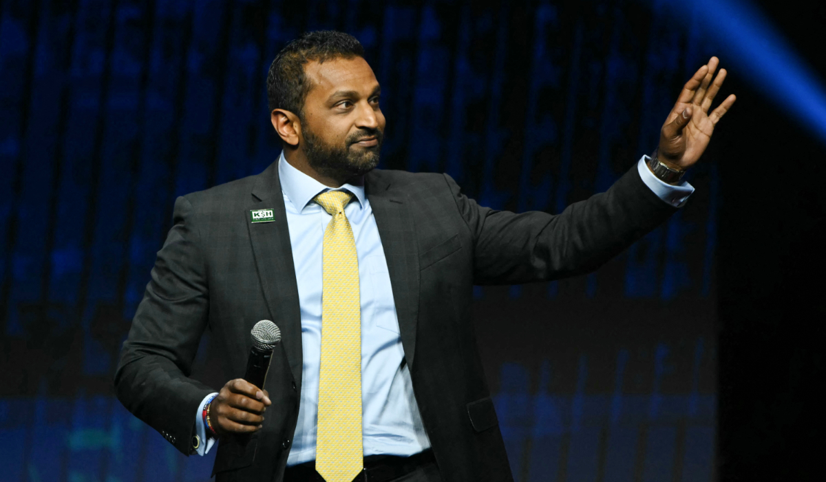 Former Chief of Staff to the United States Secretary of Defense Kash Patel speaks during a Turning Point Action 'United for Change' campaign rally for former US President and Republican presidential candidate Donald Trump in Las Vegas, Nevada, on October 24, 2024. (AFP)