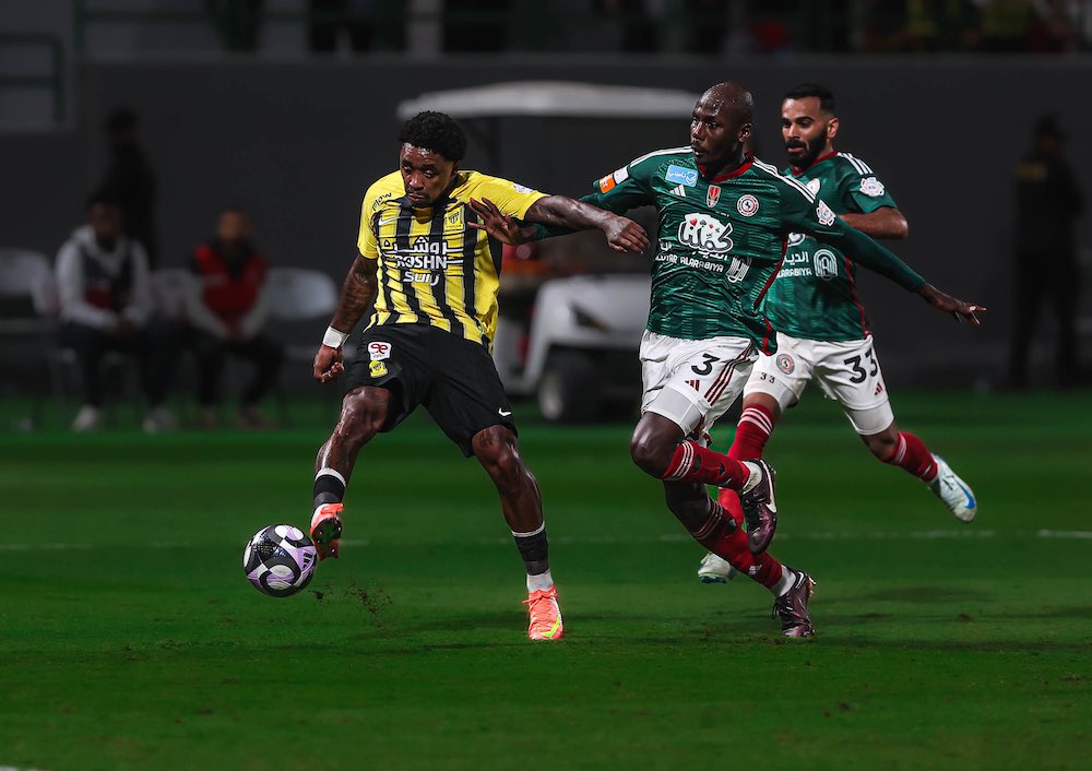 Al-Ittihad’s Dutch forward Bergwijn scores against Al-Ettifaq on Saturday. (X: @ittihad_en)