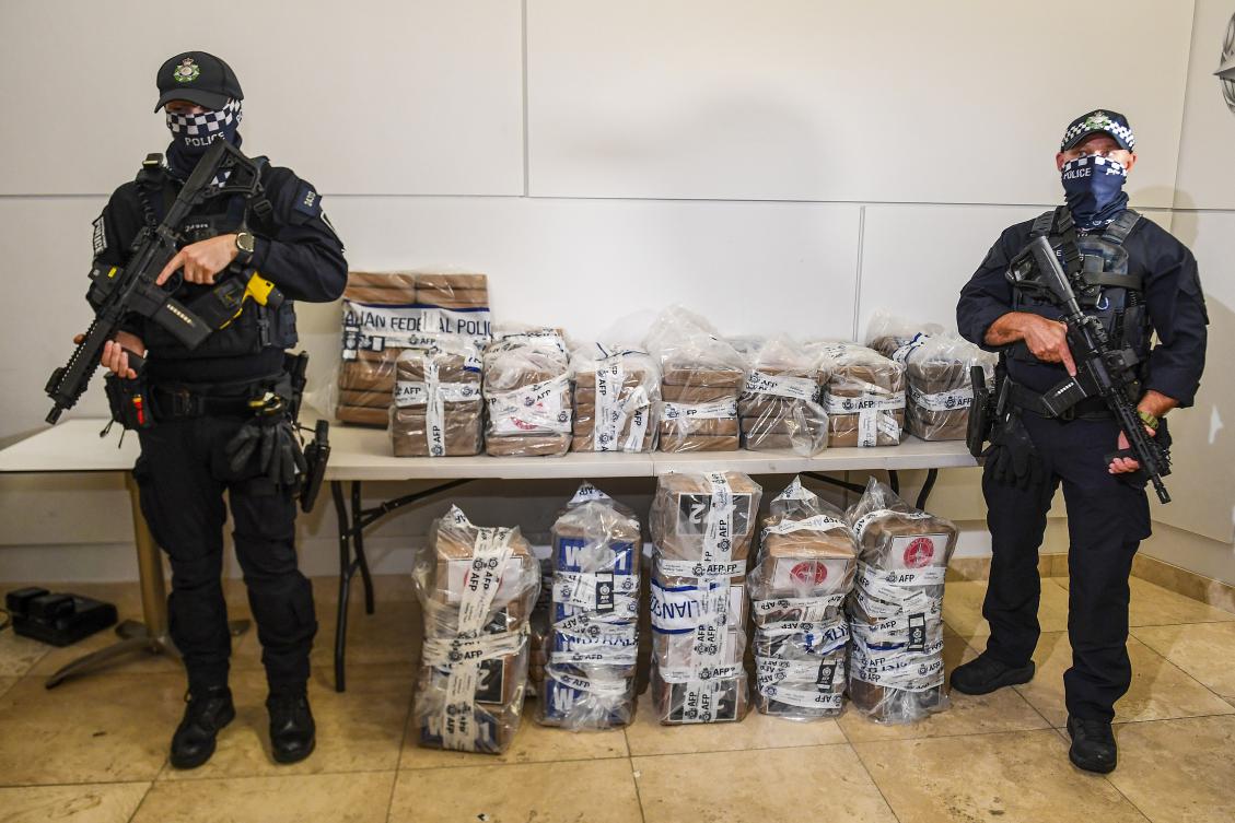 Authorities have seized more than one ton of cocaine before, but the weekend’s haul was the biggest ever recorded in Australia. (AAP Image via AP)