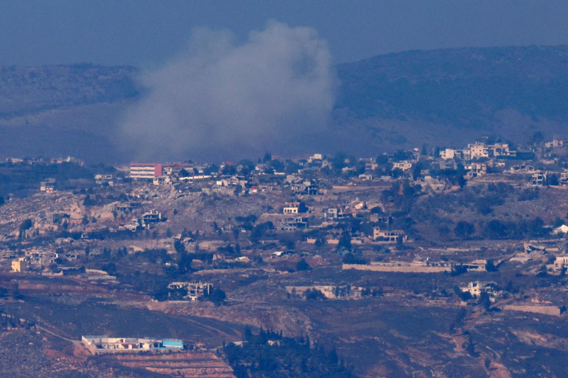 This picture taken from northern Israel along the border with southern Lebanon shows smoke billowing above the Lebanese village of Khiam during Israeli bombardment, on December 2, 2024, days into a fragile ceasefire between it and the Iran-backed Islamist group. (AFP)