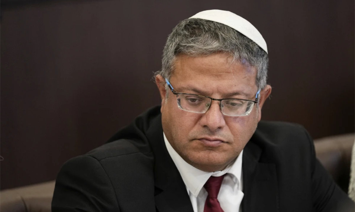 Israel’s National Security Minister Itamar Ben-Gvir attends the weekly cabinet meeting in Jerusalem. (AP/File)
