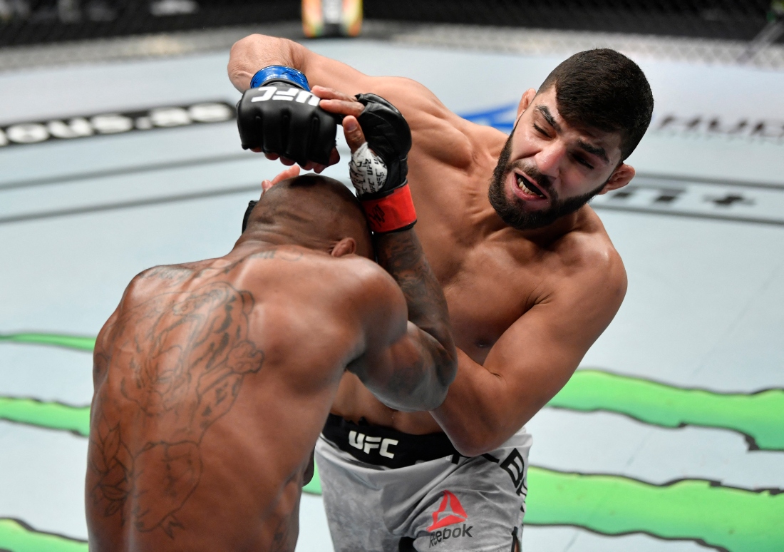 Ultimate Fighting Championship flyweight No. 3 Amir Albazi headlines, taking on Brazil’s Jafel Filho. (FILE/AFP)