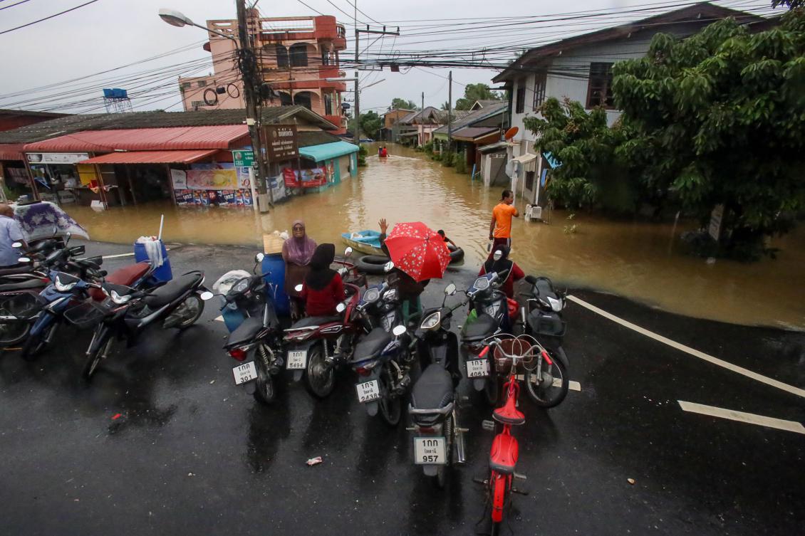 More than 22,000 people have been displaced from their homes due to flooding in Pattani, Narathiwat, Songkhla and Yala provinces of Thailand. (AFP)