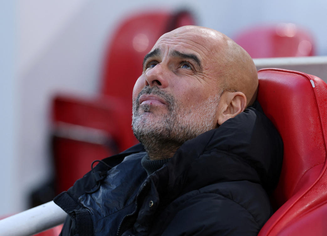 Manchester City manager Pep Guardiola before their Premier League match against Liverpool at Anfield, Liverpool, on Dec. 1, 2024. (Reuters/File)