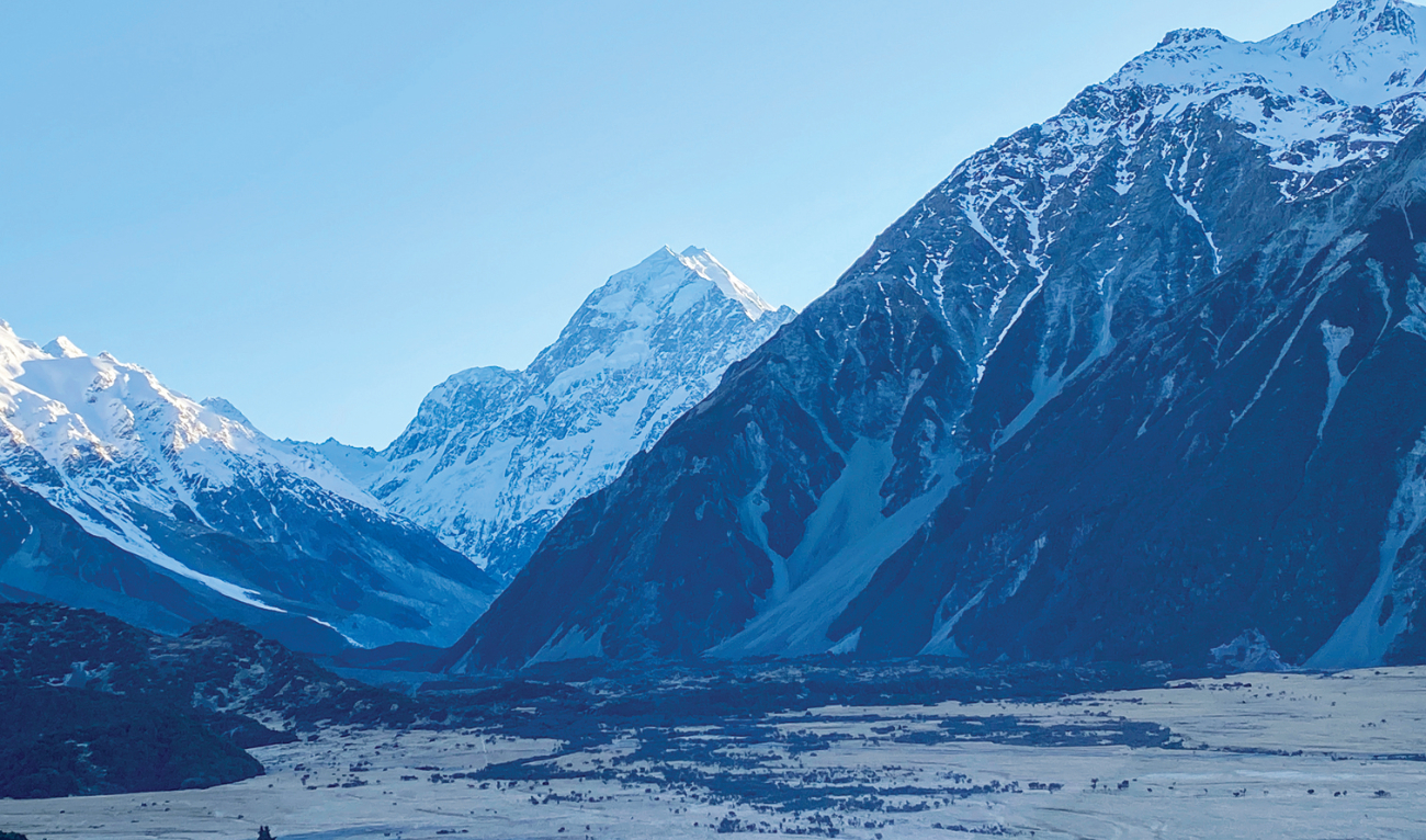 New Zealand’s highest peak, Aoraki, center, is seen in the Aoraki/Mount Cook National Park, on Aug. 17, 2020. (File/AP)