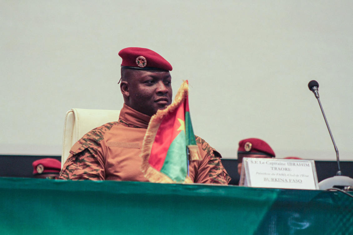 Above, Burkina Faso’s junta leader Captain Ibrahim Traore. (Reuters)