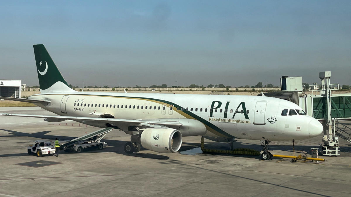 FILE PHOTO: View of a Pakistan International Airlines (PIA) passenger plane, taken through a glass panel, at Islamabad International Airport, Pakistan October 3, 2023. (REUTERS)