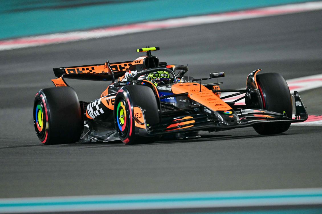 McLaren’s British driver Lando Norris drives during the qualifying session ahead of the Abu Dhabi Formula One Grand Prix at the Yas Marina Circuit in Abu Dhabi on Dec. 7, 2024. (AFP)