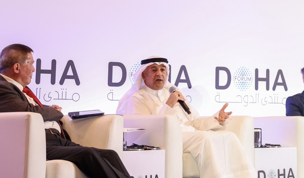 Jassim Mohammed Al-Budaiwi, the secretary-general of the GCC, participated in the 22nd edition of the Doha Forum in Qatar, Dec. 8 (Courtesy: @GCCSG)