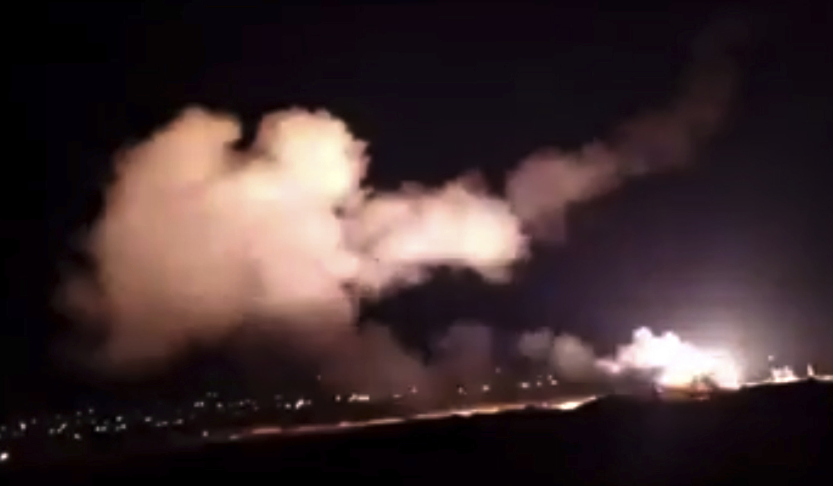 This frame grab from a video provided by the Syrian official news agency SANA shows missiles flying into the sky near Damascus, Syria, Tuesday, Dec. 25, 2018. (AP)